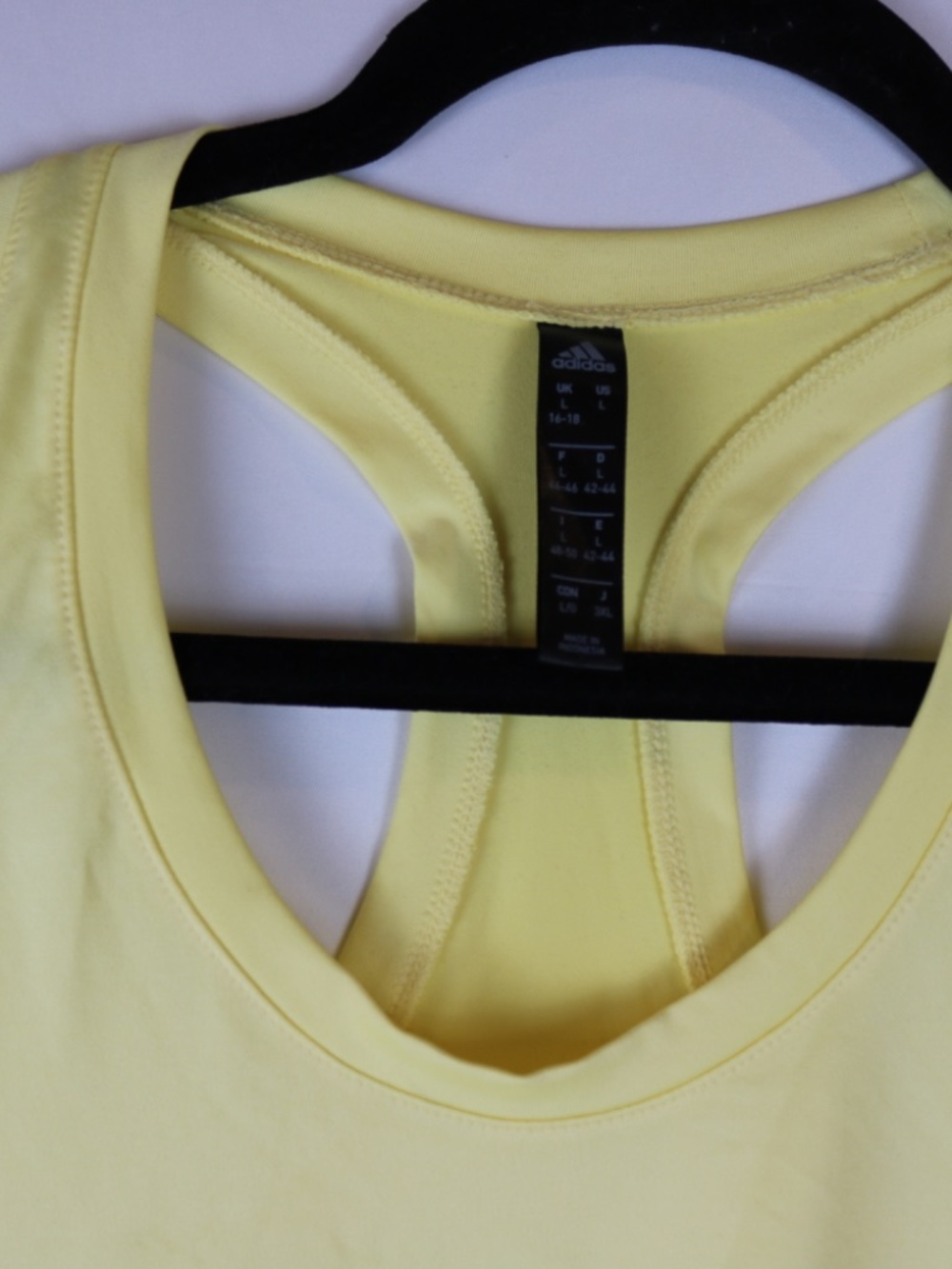 adidas Light Yellow Performance Racerback Tank - Picture 3 of 3